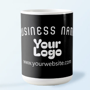 Hochladen Logo Retro-Modern Schwarz & Weiß (editie Kaffeetasse