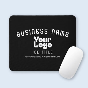 Hochladen Logo Retro-Modern Schwarz & Weiß (editie Mousepad