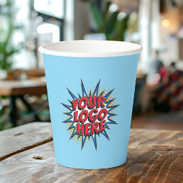 Hochladen von Firmenlogos, Vorder- und Rückseite, Pappbecher