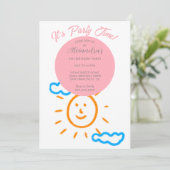 Hochladen von Kindern Eigene Zeichnend Kunst Girl  Einladung (Stehend Vorderseite)