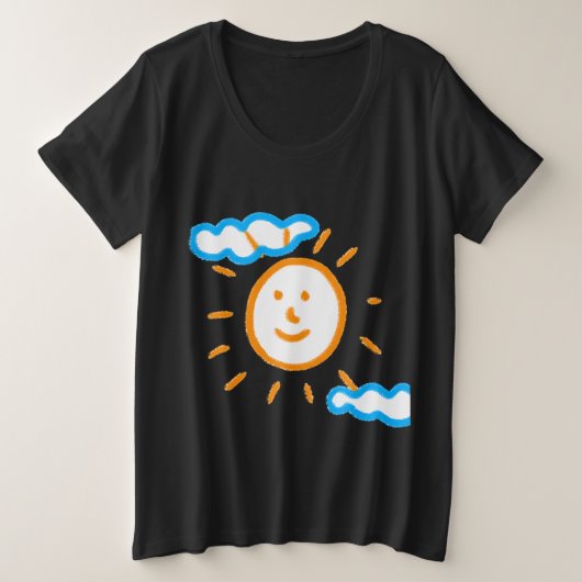 Hochladen von Kunstgemälden Kids Artwork in Schwar Große Größe T-Shirt (Design vorne)