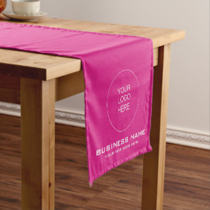 Hochladen von Logo-Vorlage Text rosa Farbe hinzufü Kurzer Tischläufer
