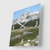 Hochland-Bergstrom I Quadratische Wanduhr (Winkel)