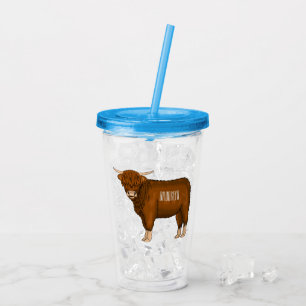 Hochland Cow Cartoon Acryltrinkbecher
