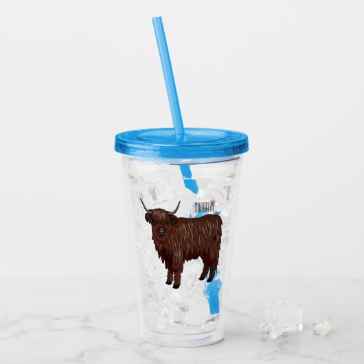 Hochland Cow Cartoon Acryltrinkbecher (Vorderseite Ice)