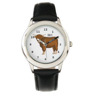 Hochland Cow Cartoon Armbanduhr