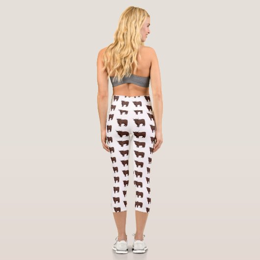 Hochland Cow Cartoon Capri Leggings (Rückseite)