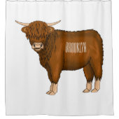 Hochland Cow Cartoon Duschvorhang (Vorderseite)