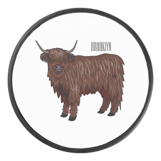 Hochland Cow Cartoon Eishockey Puck (Vorderseite)
