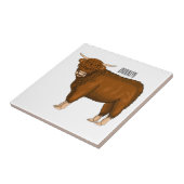 Hochland Cow Cartoon Fliese (Seite)
