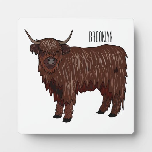 Hochland Cow Cartoon Fotoplatte (Vorderseite)