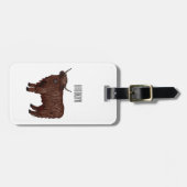 Hochland Cow Cartoon Gepäckanhänger (Vorderseite horizontal)