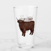 Hochland Cow Cartoon Glas (Vorderseite)