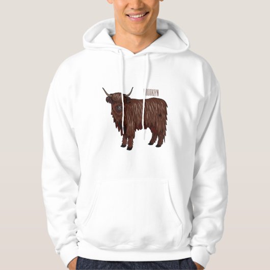 Hochland Cow Cartoon Hoodie (Vorderseite)