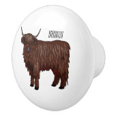 Hochland Cow Cartoon Keramikknauf (Rechts)