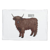 Hochland Cow Cartoon Kissenbezug (Rückseite)