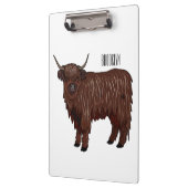 Hochland Cow Cartoon Klemmbrett (Links)