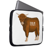 Hochland Cow Cartoon Laptopschutzhülle (Vorne Rechts)
