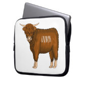 Hochland Cow Cartoon Laptopschutzhülle (Vorderseite Links)