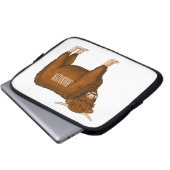 Hochland Cow Cartoon Laptopschutzhülle (Vorne Knopf)
