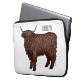 Hochland Cow Cartoon Laptopschutzhülle (Vorderseite Links)