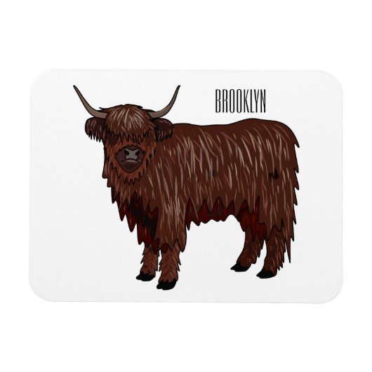 Hochland Cow Cartoon Magnet (Horizontal)