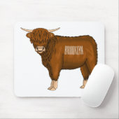 Hochland Cow Cartoon Mousepad (Mit Mouse)