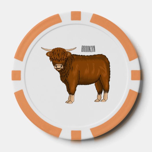 Hochland Cow Cartoon Pokerchips (Vorderseite)