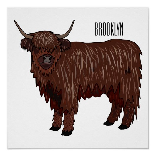 Hochland Cow Cartoon Poster (Vorderseite)