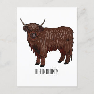 Hochland Cow Cartoon Postkarte