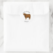 Hochland Cow Cartoon Runder Aufkleber (Tasche)