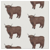 Hochland Cow Cartoon Stoff (Nahaufnahme)