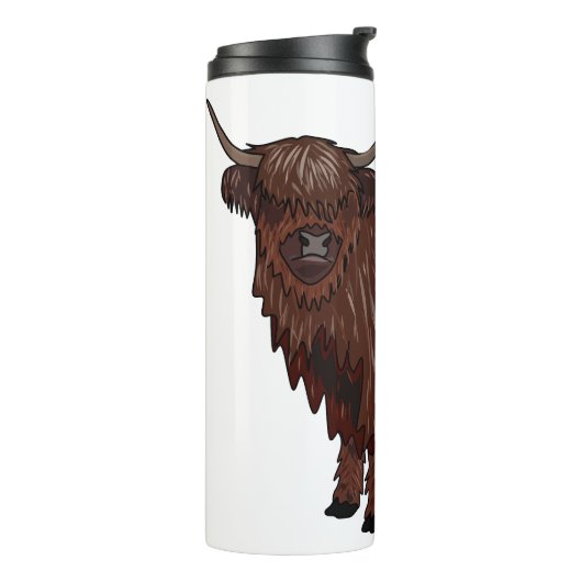 Hochland Cow Cartoon Thermosbecher (Nach links gedreht)