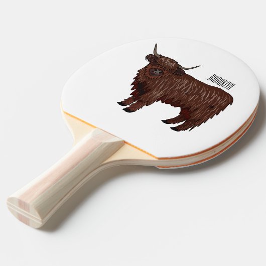 Hochland Cow Cartoon Tischtennis Schläger (Vorderseite)