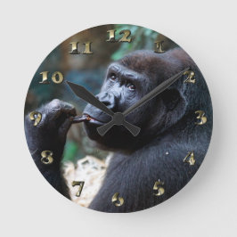 Hochland-Gorilla - Sammeln-Zähne Runde Wanduhr