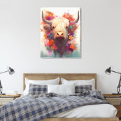 Hochland Kuh Art Print Farmyard Wall Decke Leinwanddruck (Insitu (Schlafzimmer))