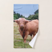 Hochland-Kuh-Badezimmer-Tuch-Set Badhandtuch Set (Handtuch)