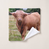 Hochland-Kuh-Badezimmer-Tuch-Set Badhandtuch Set (Waschlappen)