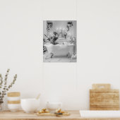 Hochland Kuh Blase Bad Schwarz-Weiß Poster (Küche)