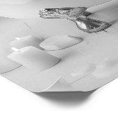 Hochland Kuh Blase Bad Schwarz-Weiß Poster (Ecke)