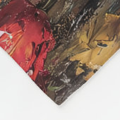 Hochland Kuh farbenfrohe Tulips Malerei Fleecedecke (Ecke)