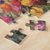 Hochland Kuh farbenfrohe Tulips Malerei Puzzle (Seite)