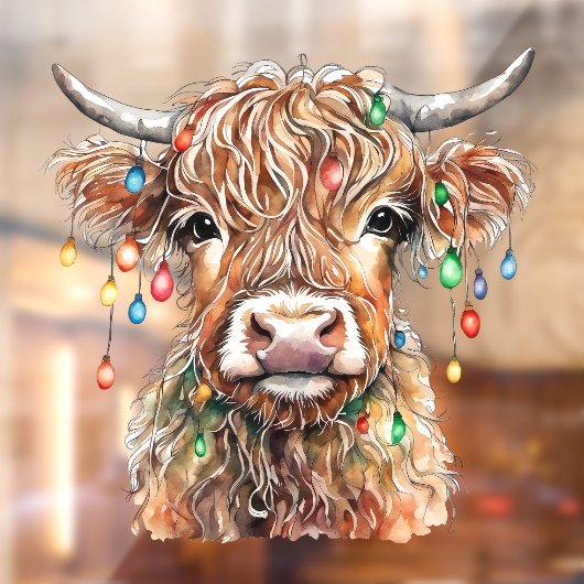 Hochland-Kuh-Fenster Fensteraufkleber (Blatt 2)