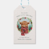 Hochland Kuh festivtive Farm Tier Frohe Weihnachte Geschenkanhänger (Vorderseite)