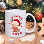 Hochland Kuh Festlicher Bauernhof Frohe Weihnachte Kaffeetasse