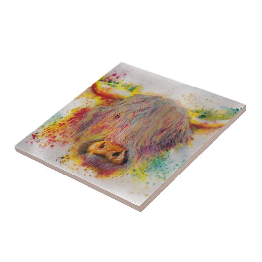 Hochland-Kuh Fliese (Seite)