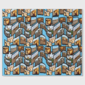 Hochland-Kuh-FotoCollage, Geschenkpapier (Flach)