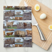 Hochland-Kuh-FotoCollage, Geschirrtuch (Viertel Falte)