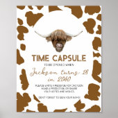 Hochland Kuh Geburtstag Zeit Kapsel Zeichen Poster (Vorne)