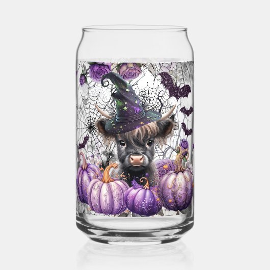 Hochland Kuh gestrichen Can Brille Dosenglas (Vorderseite)